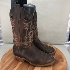 Double H Ice Bucker Western Cowboy Boots Brown Leather Mens 9.5 M Made in USA